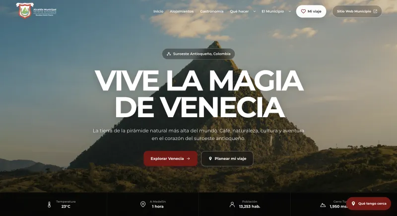 Sitio web de Turismo Venecia en tablet