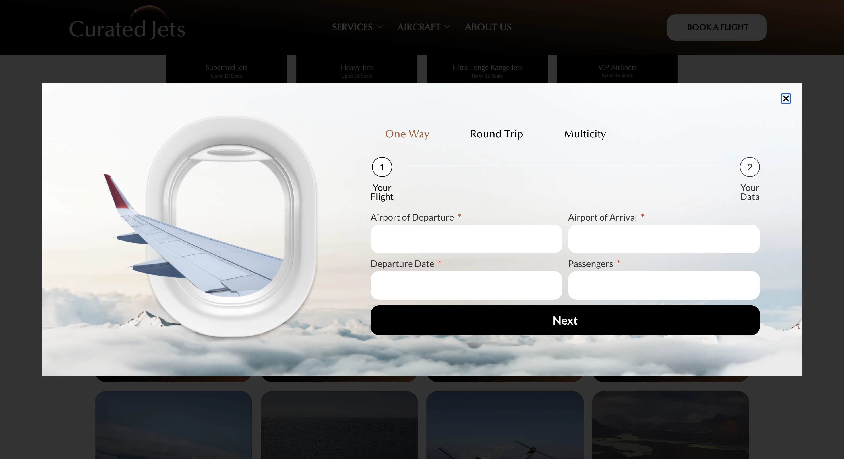 Curated Jets: captura de escritorio 5 de 5