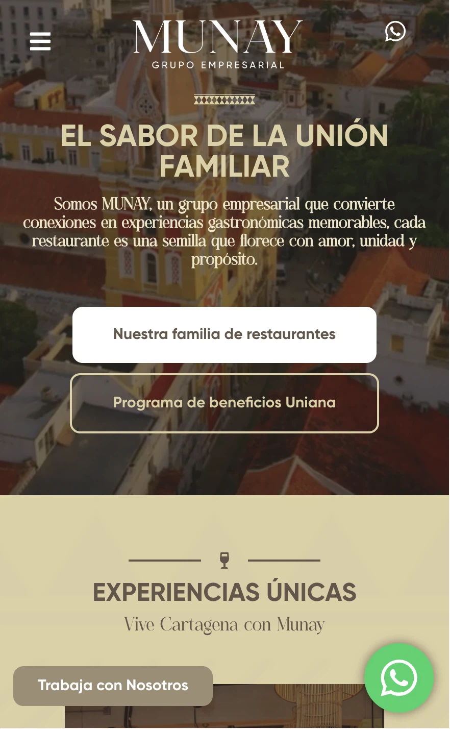 MUNAY Grupo Empresarial: captura móvil